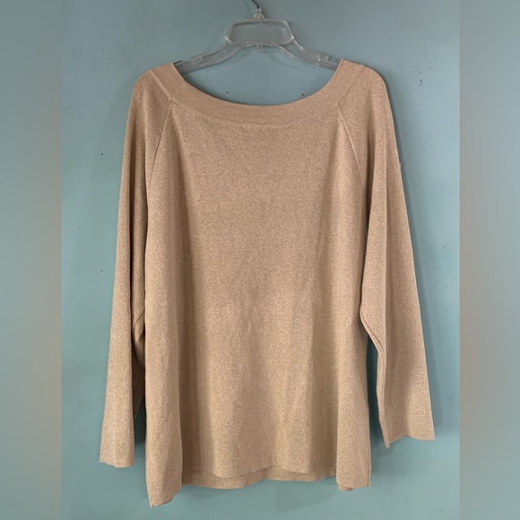 NWT Whisper Knit gold metallic sweater, size XL - Picture 2 of 9